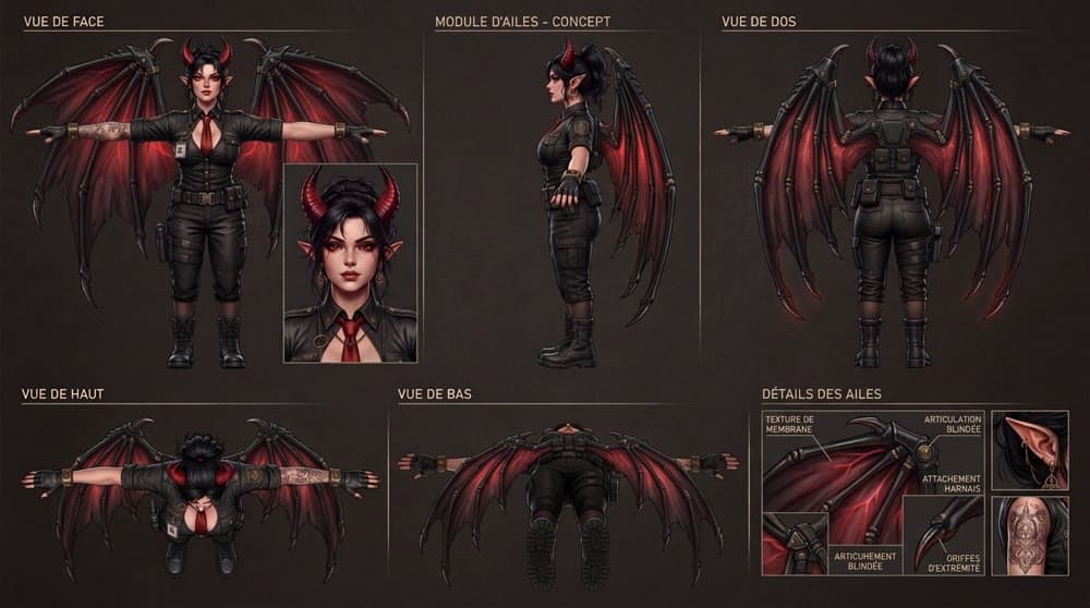 Fantasy character design sheet